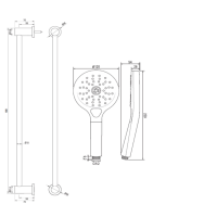 Douchekraanset Brauer Copper Carving Opbouw Met Glijstang En Ronde Handdouche Geborsteld Koper